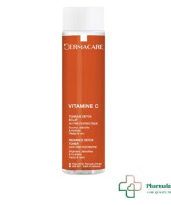 Dermacare Vit C Tonique Detox Éclat est une lotion tonique illuminatrice enrichie en Vitamine C et en pré-postbiotiques, conçue pour compléter le nettoyage de la peau, raviver l'éclat du teint et préparer l'épiderme aux soins suivants. Sa formule fraîche et légère aide à éliminer les dernières impuretés tout en apportant hydratation et confort.