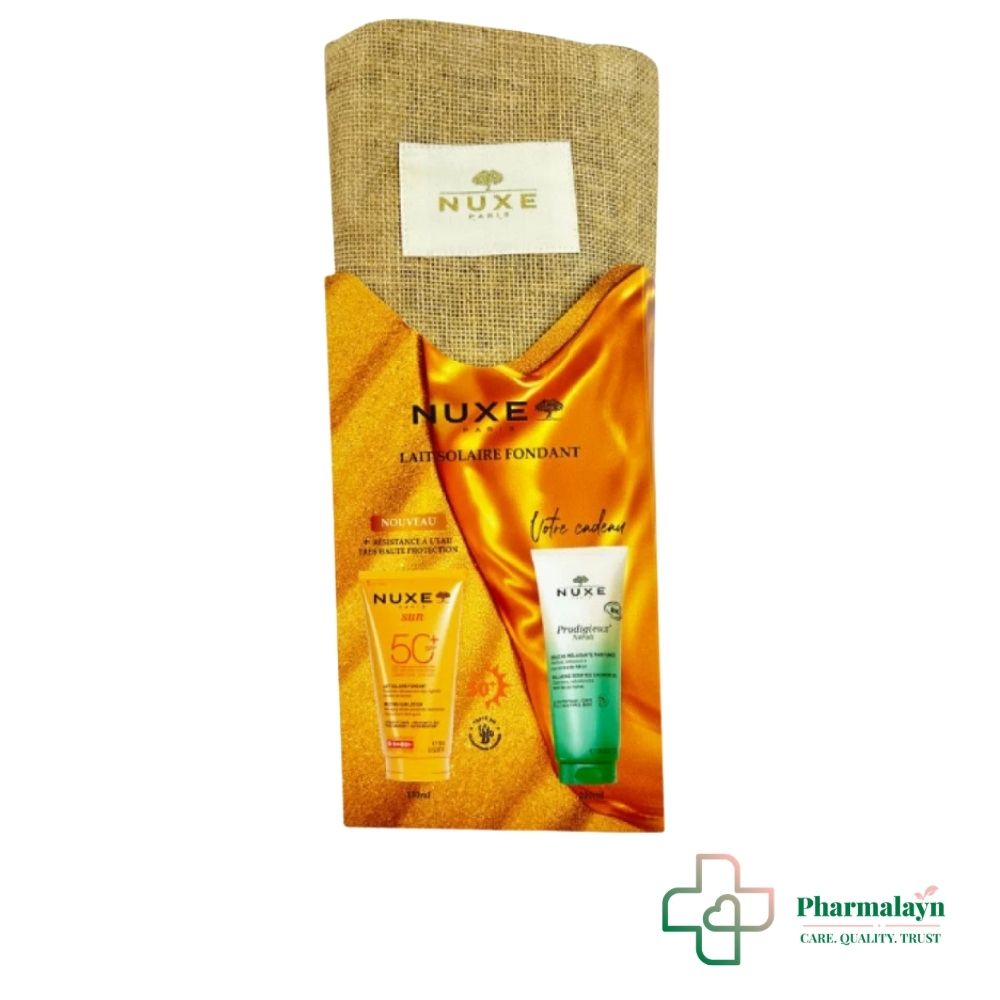 NUXE SAC SUN LAIT FONDANT SPF50+ 150ML+PRODIGIEUX NEROLI DOUCHE 200ML (OFFERT) REF NUXE0044